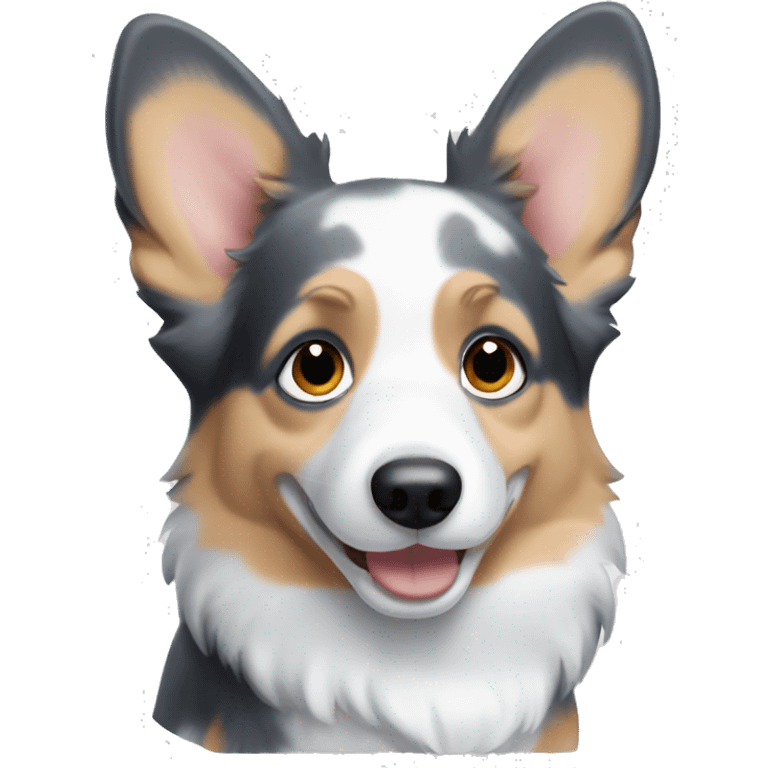 Blue Merle corgi blue eyes  emoji