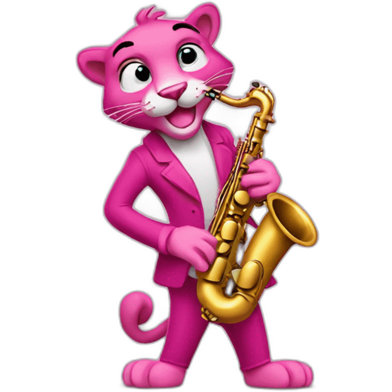 pink panther plays the saxophone emoji