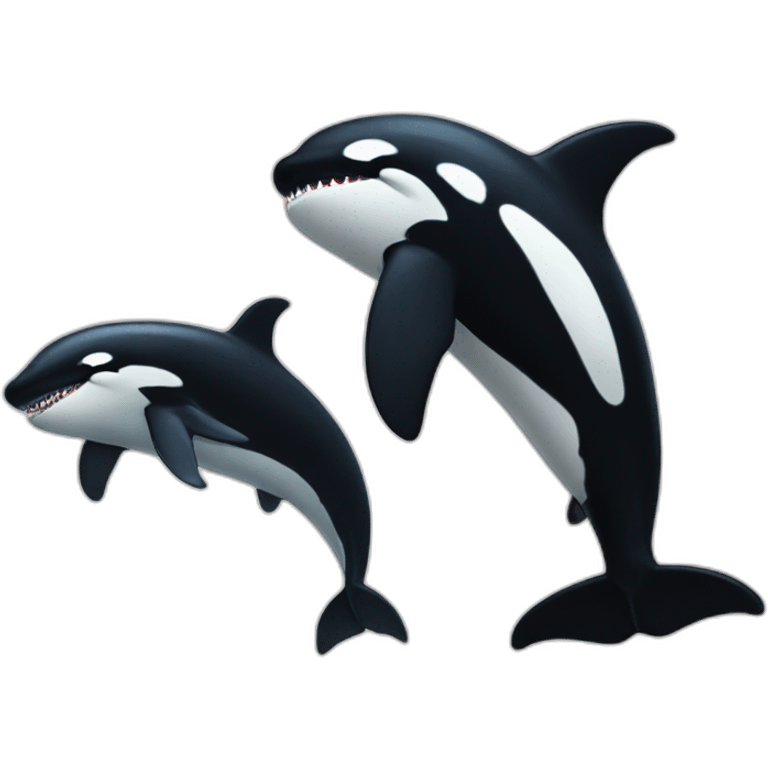 Orca fighting shark emoji