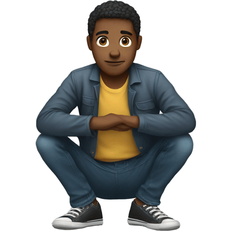 Person putting hands on his knees while standing emoji