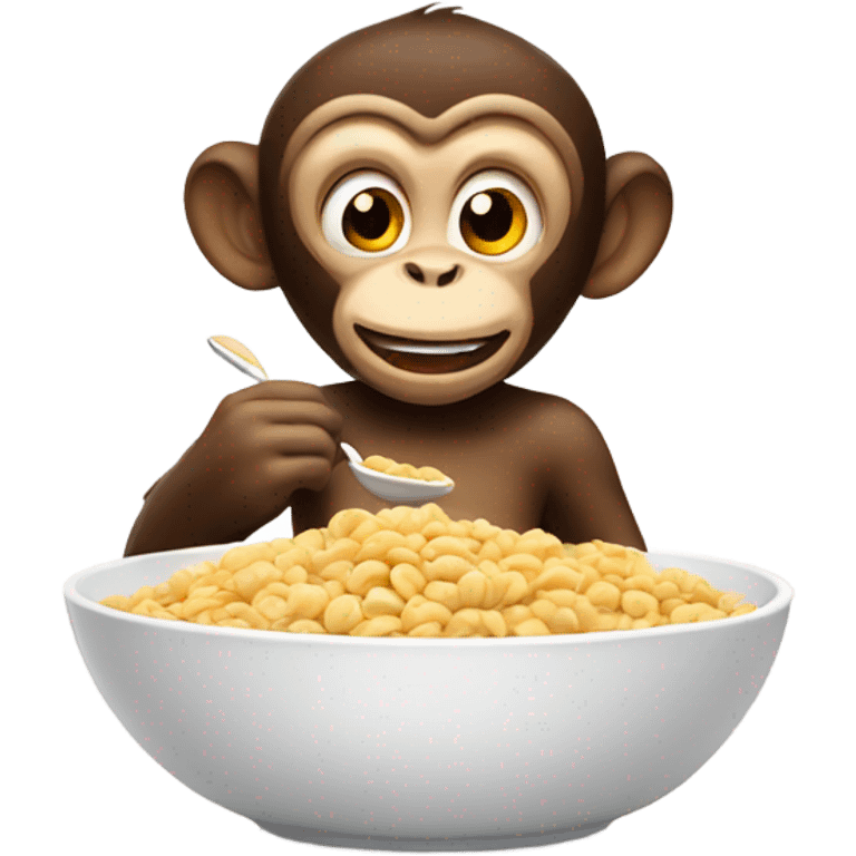 Monkey eating cereal emoji