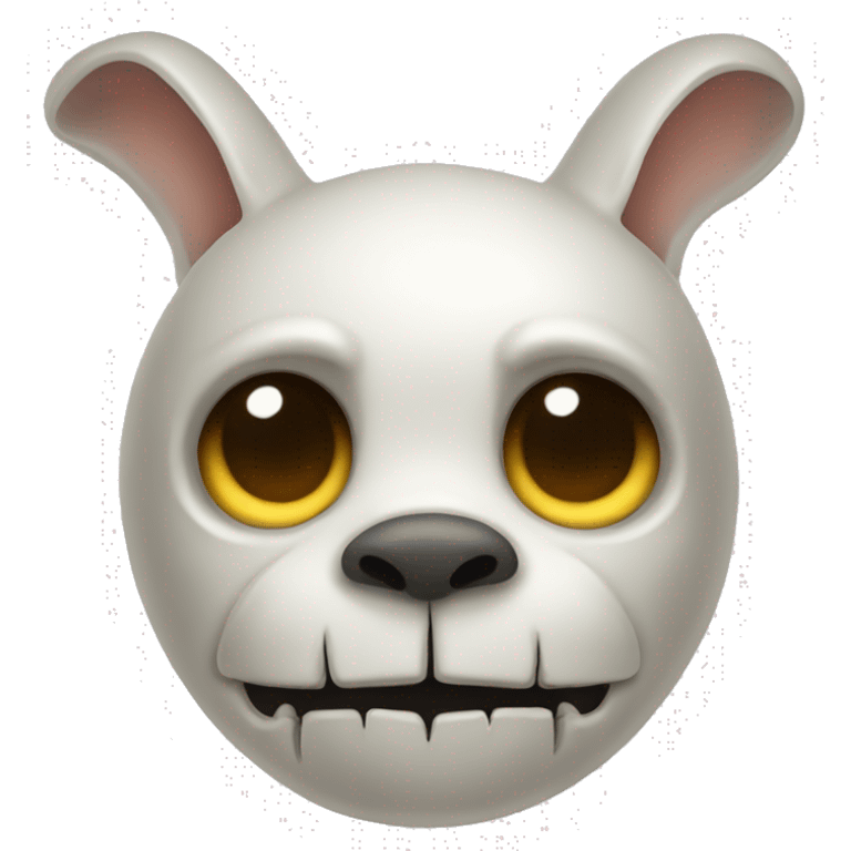 The skeleton of a rabbit with crosses on its eyes emoji