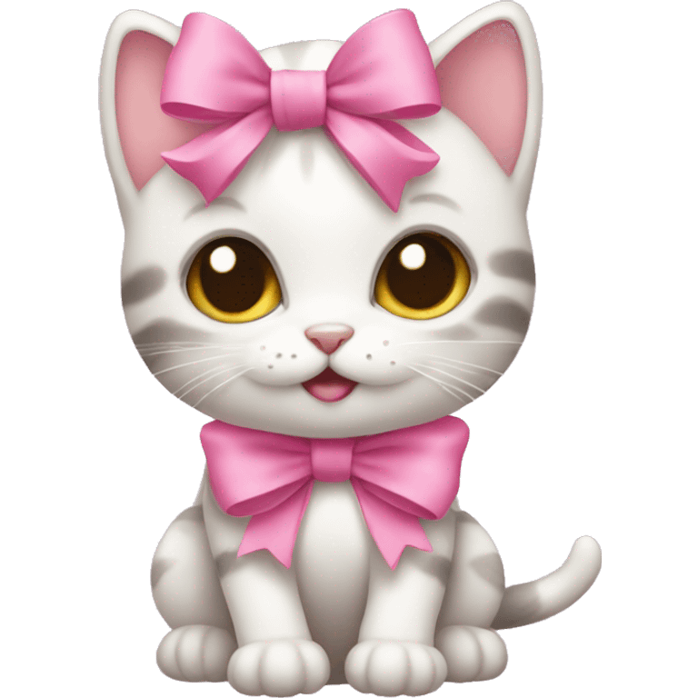 kitten with a pink bow emoji