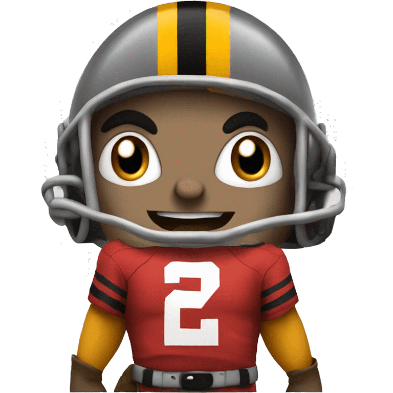 Brutus the buckeye wearing a Pittsburgh Steelers jersey emoji