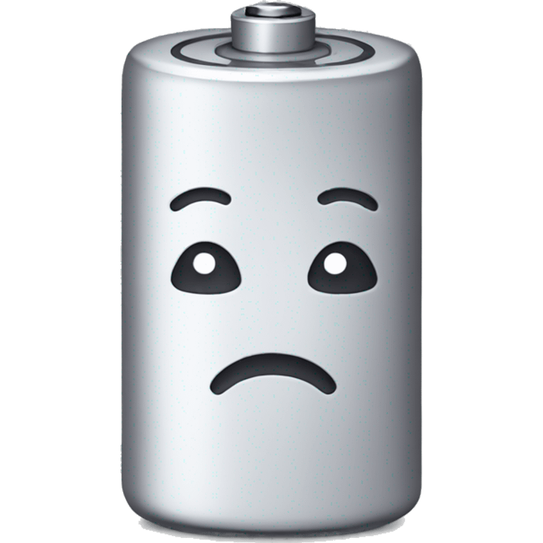 a battery sad because is in low battery emoji