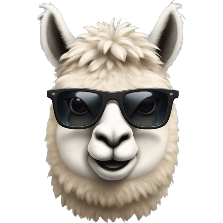 alpaca software developer with dark cool looking sunglasses emoji