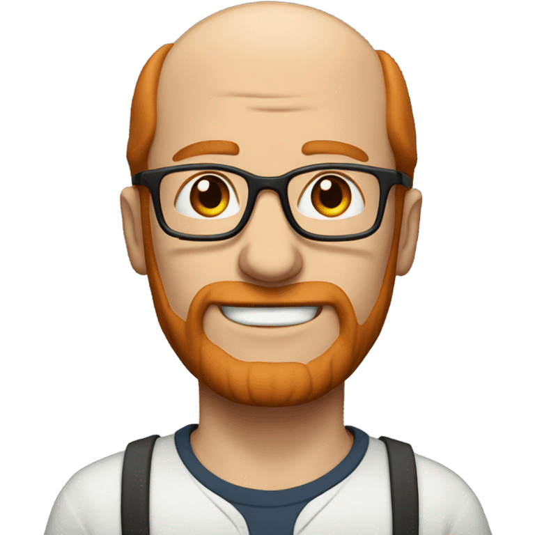 white man, balding red hair, red sideburns, no beard, glasses emoji