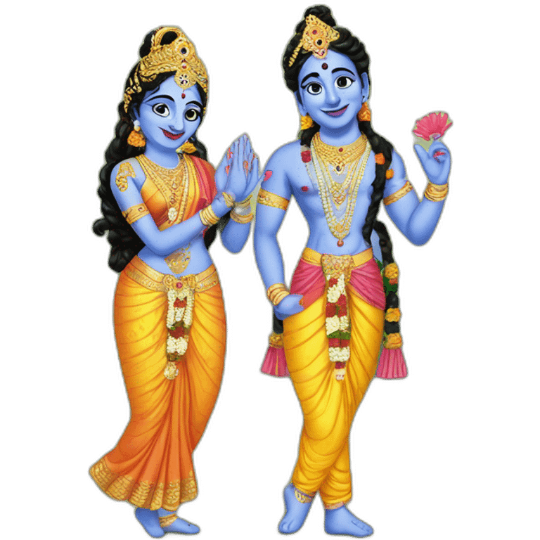 Krishna with radha emoji