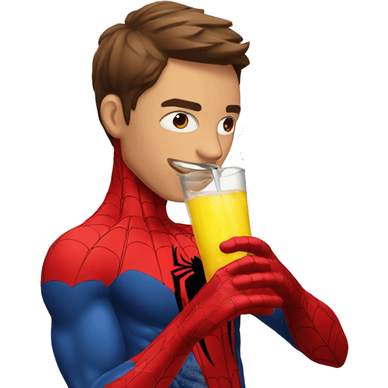 spiderman drinking emoji