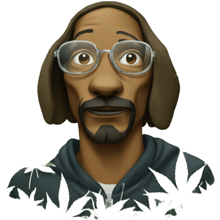 Snoop dog with weed symbols around him emoji