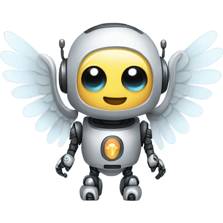 cute robot with wings emoji