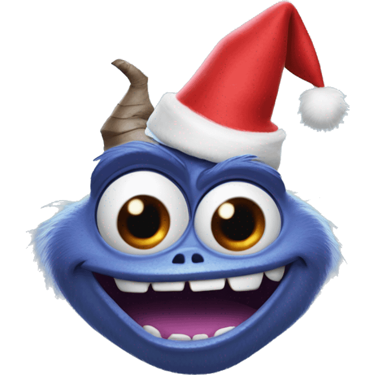 Randall Monsters Inc. wearing Santa hat emoji