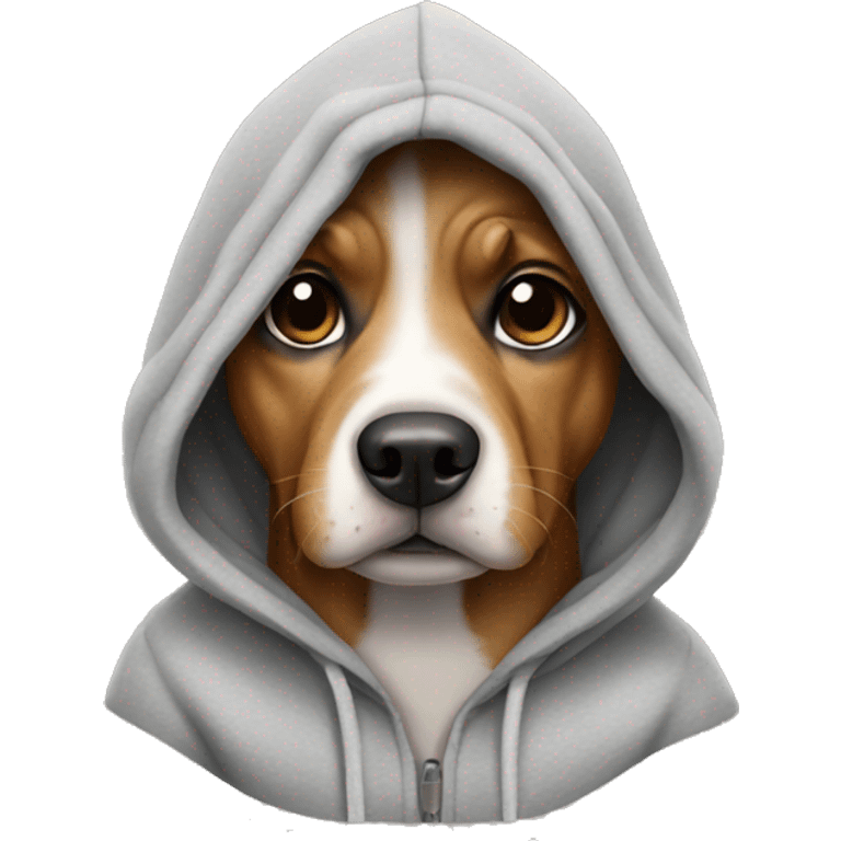 Dog wearing hoodie emoji