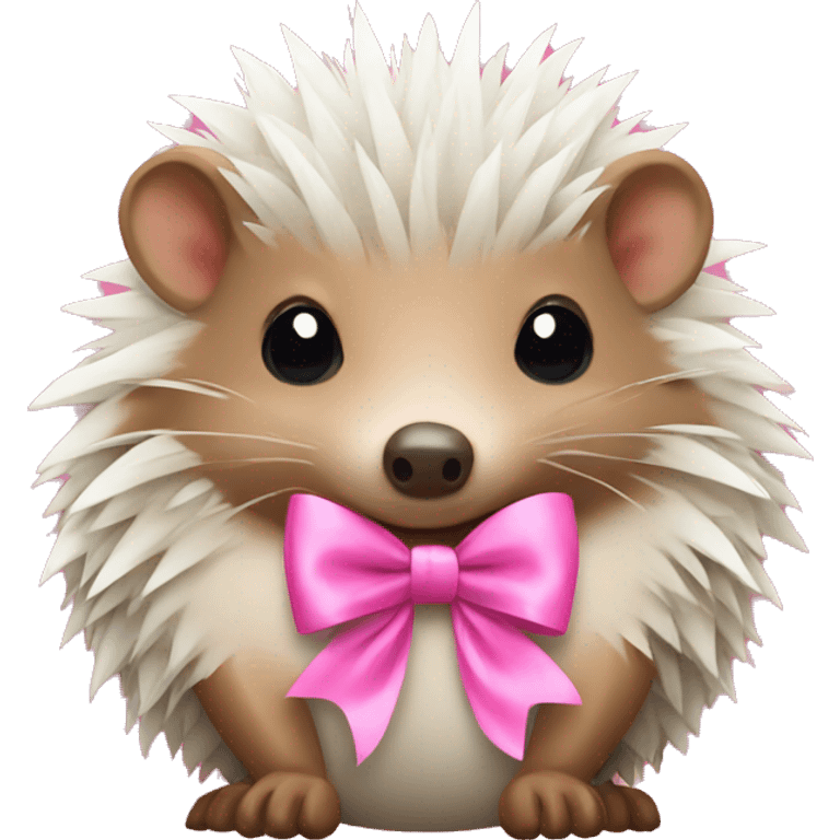 Hedgehog with a pink bow emoji