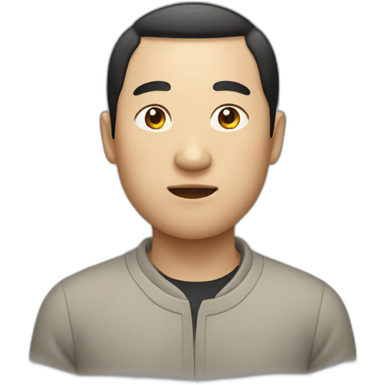 Chinese man with a round face emoji