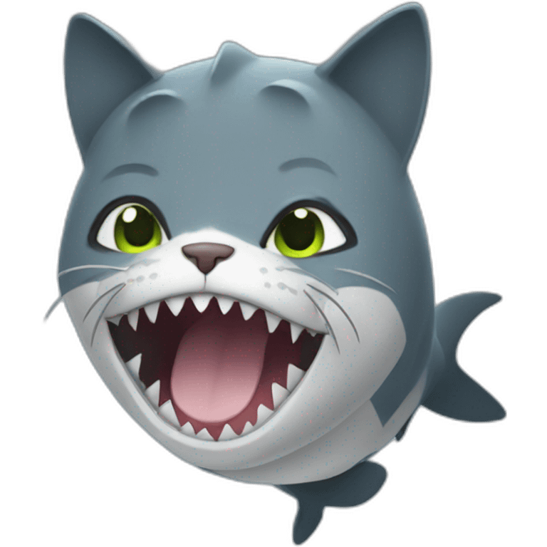 Cat in shark costume emoji