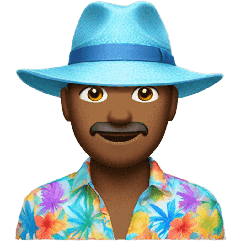 truman show man beach hat and shirt emoji