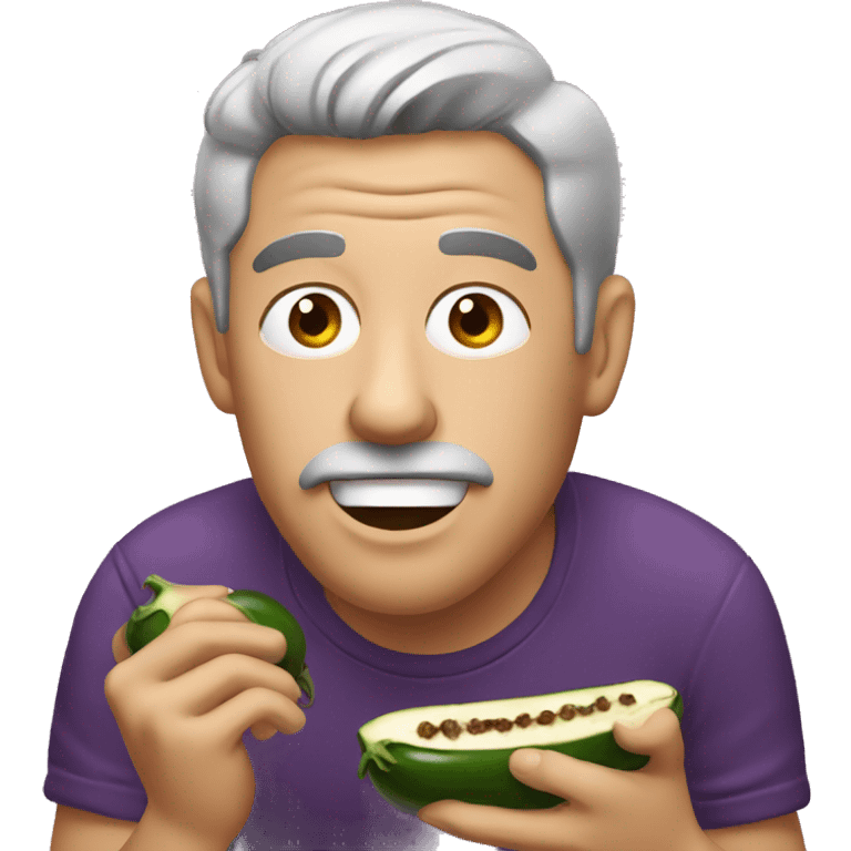 man eating eggplant emoji