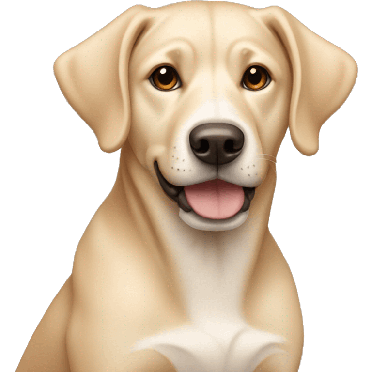 light beige dog with brown folded ears emoji