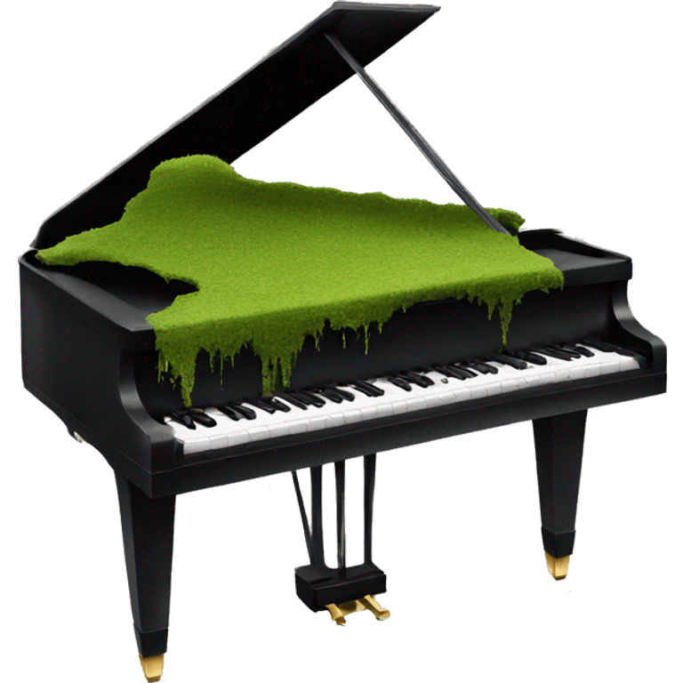 Grand piano with moss on top emoji