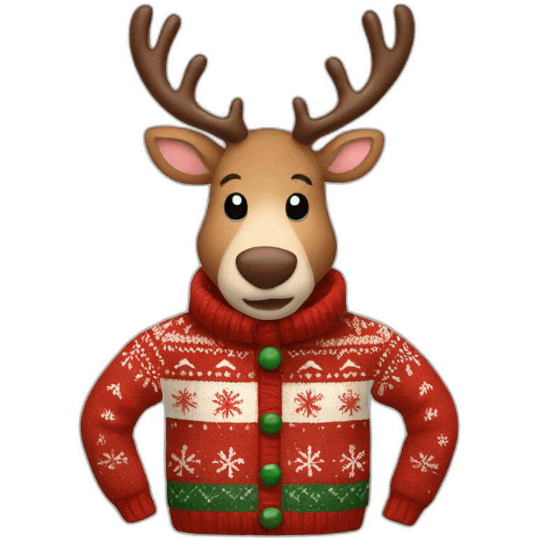 reindeer in a Christmas sweater emoji