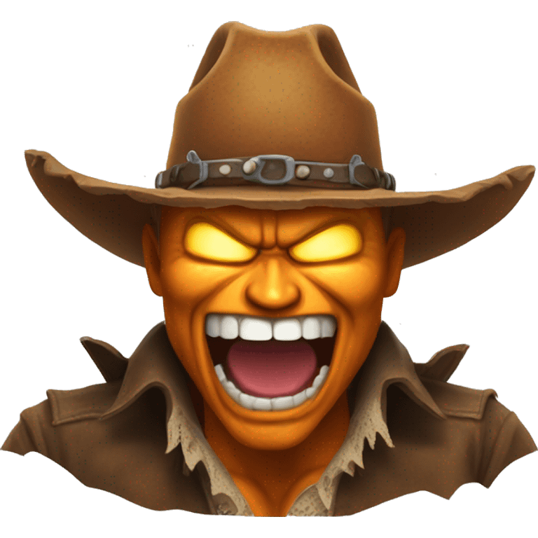 pumpkinhead cowboy screaming yeehaw emoji