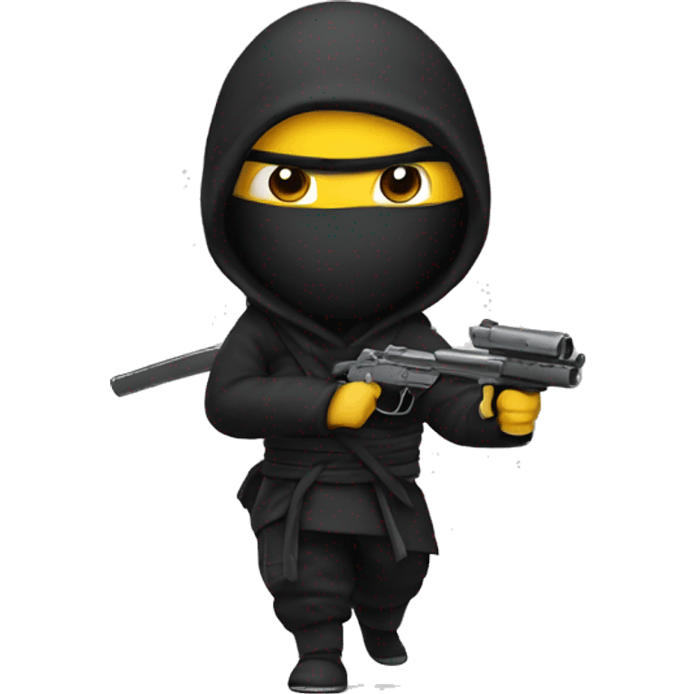 a ninja with a gun emoji