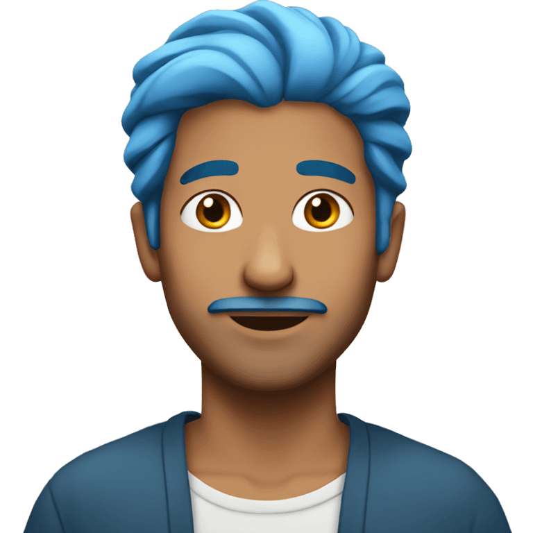 arabic man with blue hair emoji