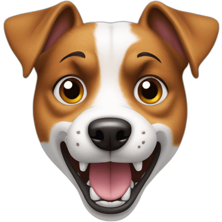 Jack Russell dog angry showing its teeth emoji