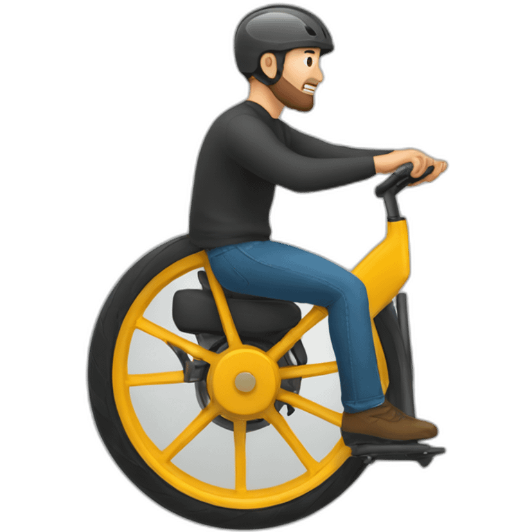 Man riding monowheel emoji