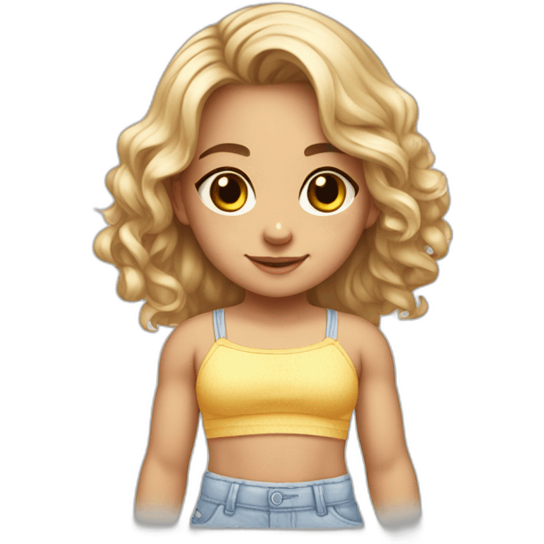 fullbody female young child girl light skin underwear midriff cute adorable sweet emoji