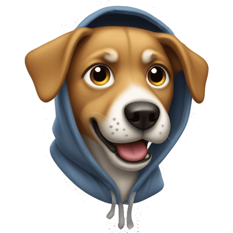 Dog with hoodie gasping  emoji