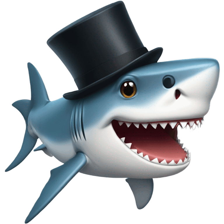 Shark with a top hat emoji