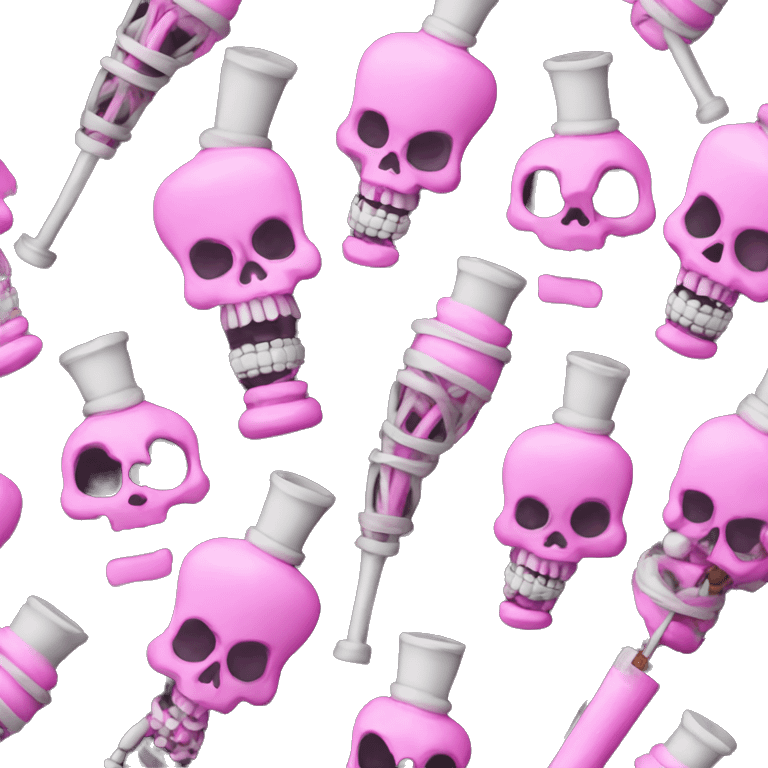 Skeleton with pink hookah  emoji