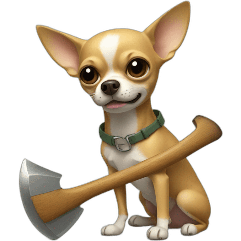 chihuahua with an axe emoji