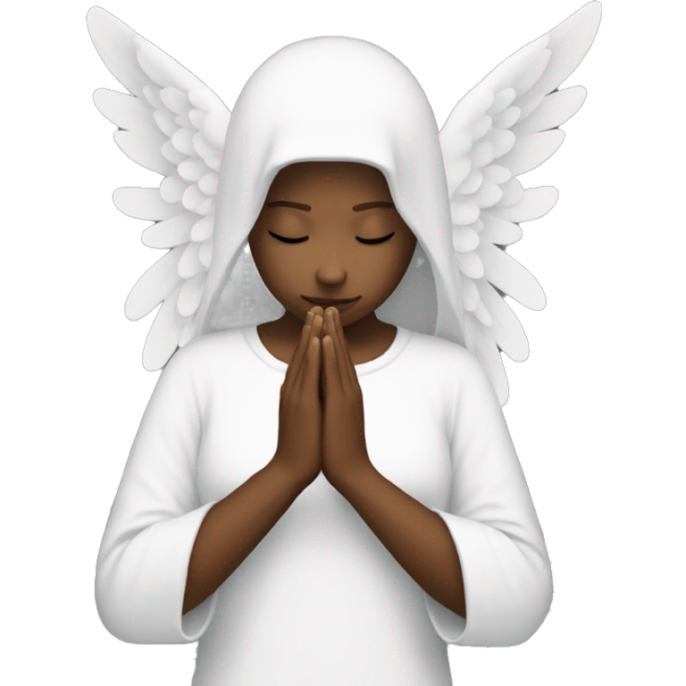 Beautiful angel praying with no face emoji