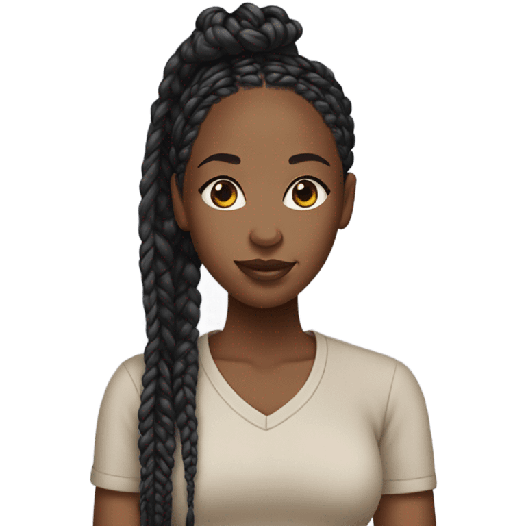 black woman with box braids emoji