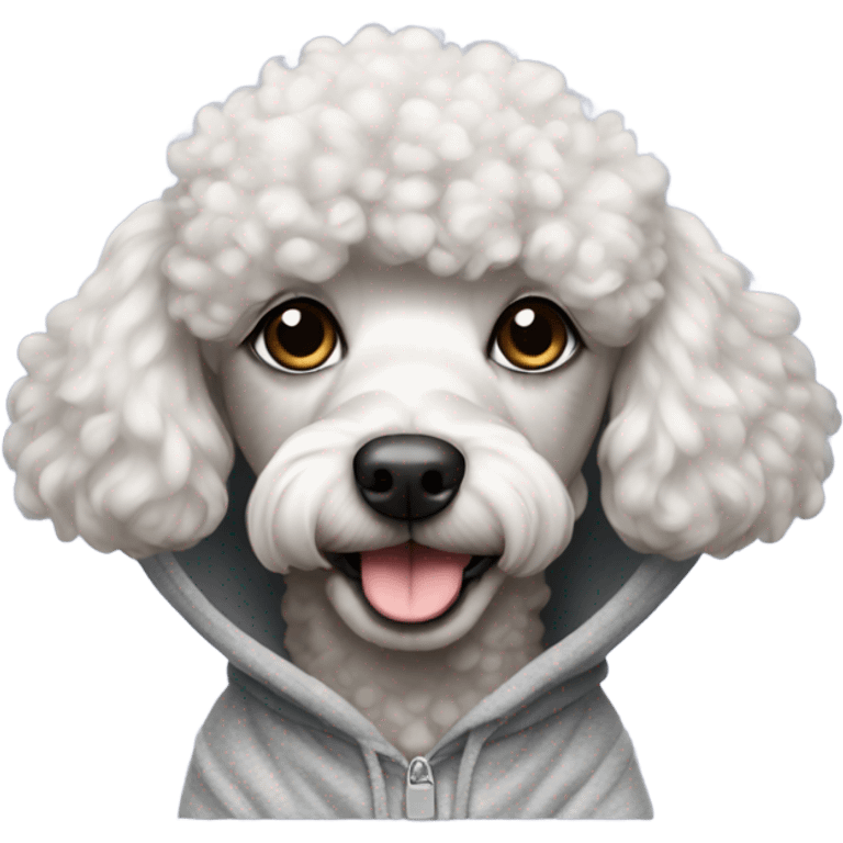 Poodle wearing a hoodie  emoji