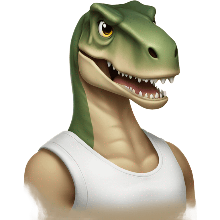 T. rex wearing wife beater emoji