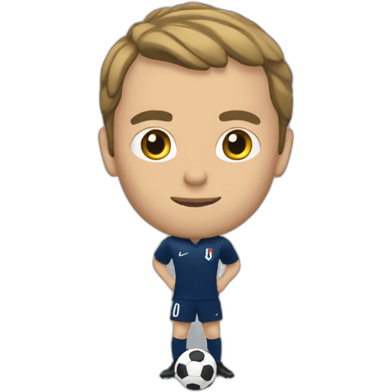 Macron jouant au foot emoji