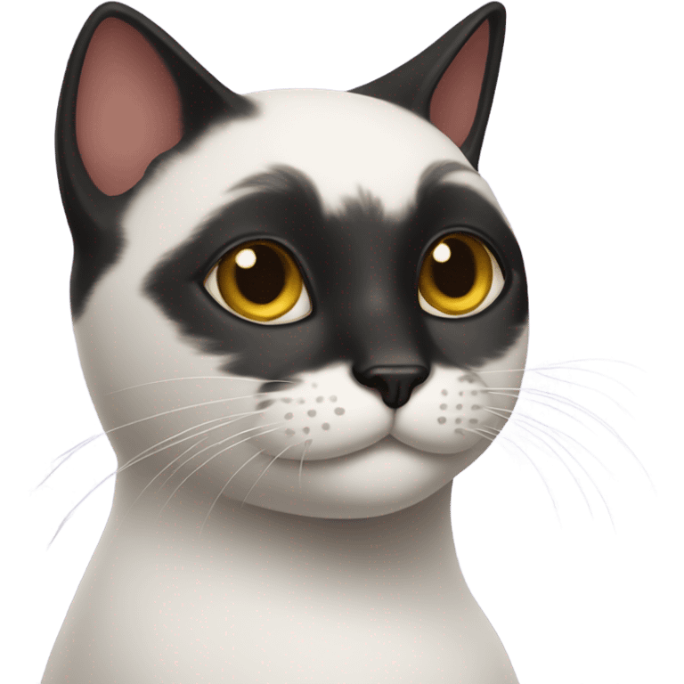 Black cat with a moustache emoji