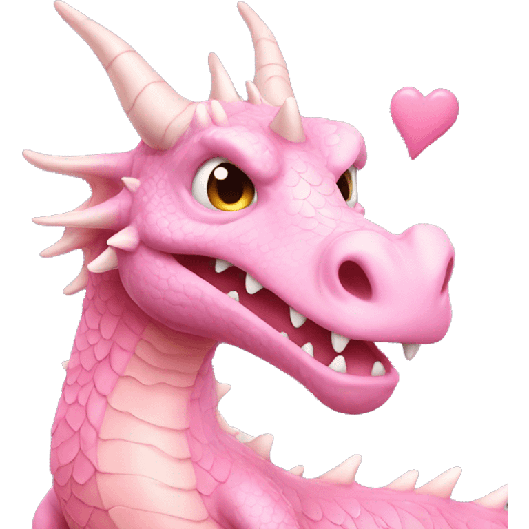 Pastel pink dragon blowing kisses emoji