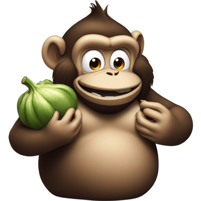 Big fat monkey eating a very big healthy eggplant putting it in his gullet and slobbering all over because it’s so healthy  emoji