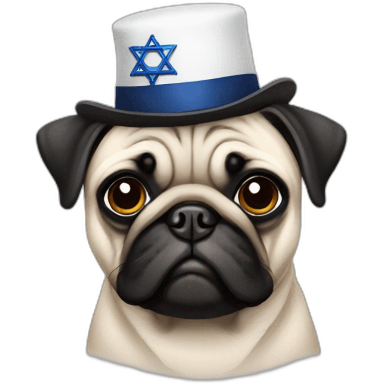 pug with jewish hat emoji