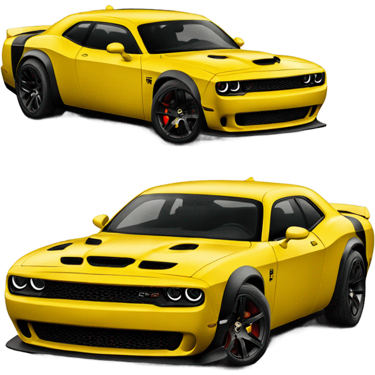 yellow widebody dodge hellcat srt emoji