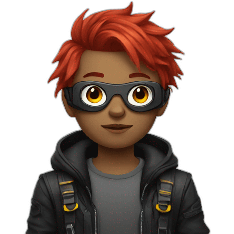 cyberpunk boy with red hair emoji