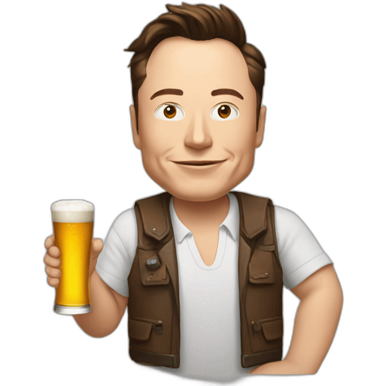 Elon Musk with a beer  emoji