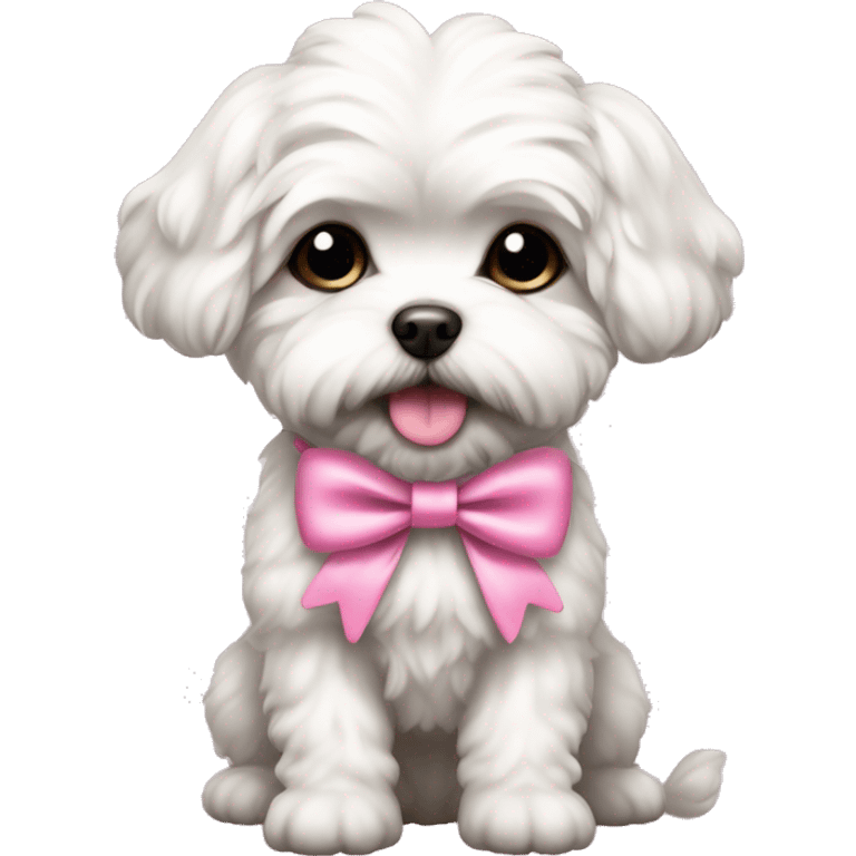 Schichon puppy pink bow  emoji