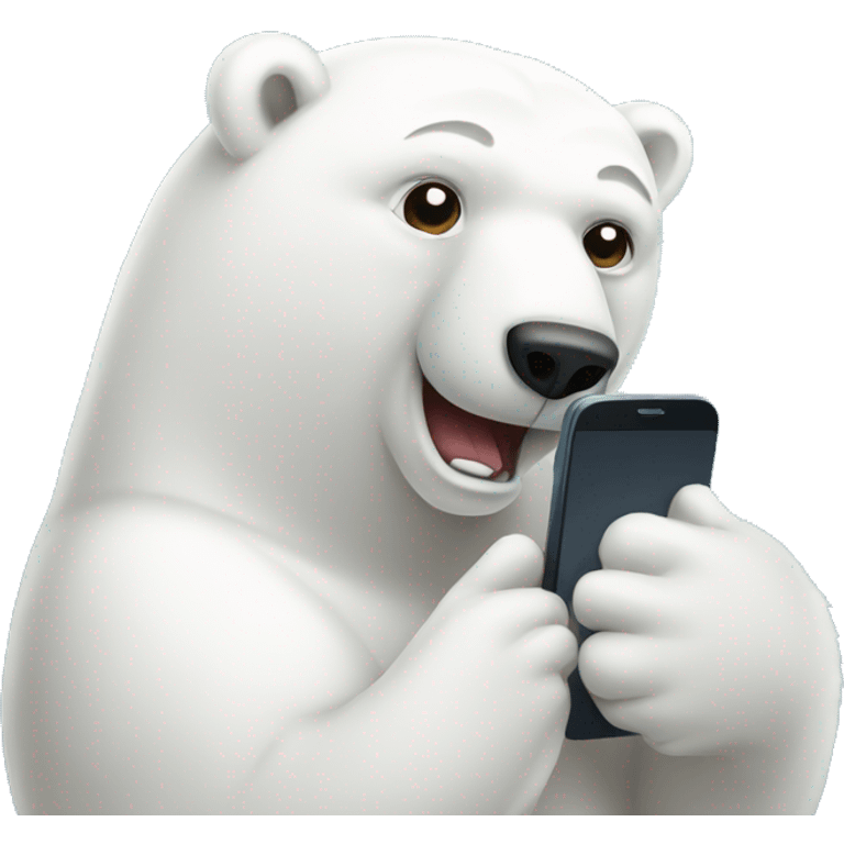 polar bear with phone emoji