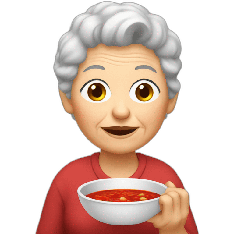 granny eat red soup emoji